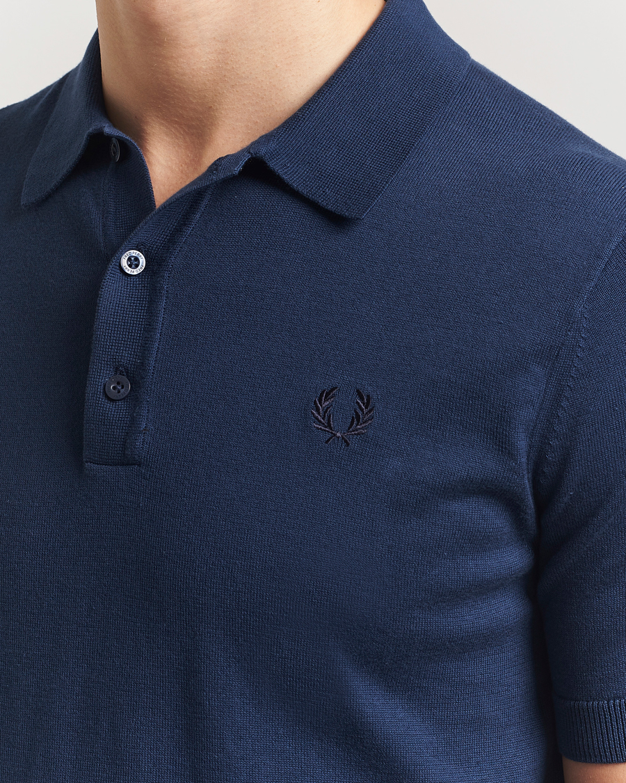 Hombres | Polos | Fred Perry | Cotton Knitted Polo Tennis Blue
