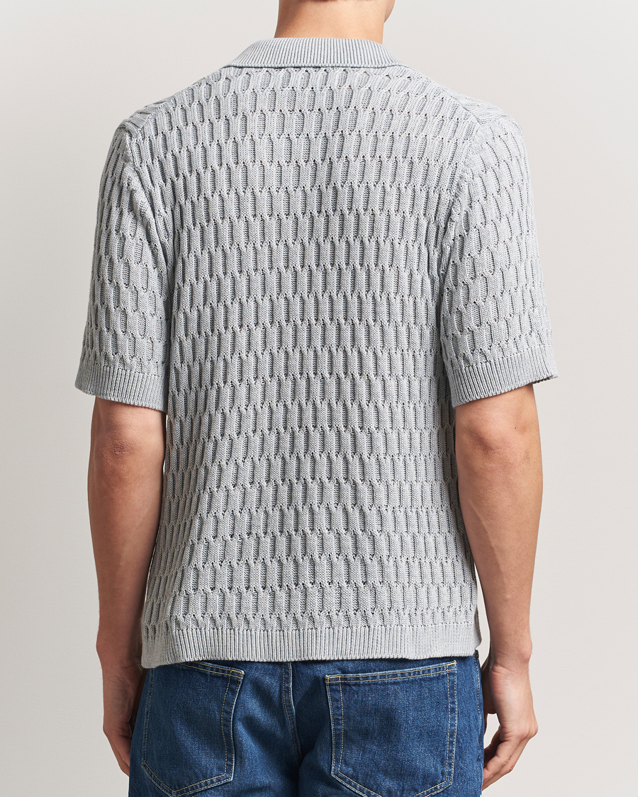 Hombres | Camisas | Peregrine | Cove Knitted Short Sleeve Shirt Washed Denim