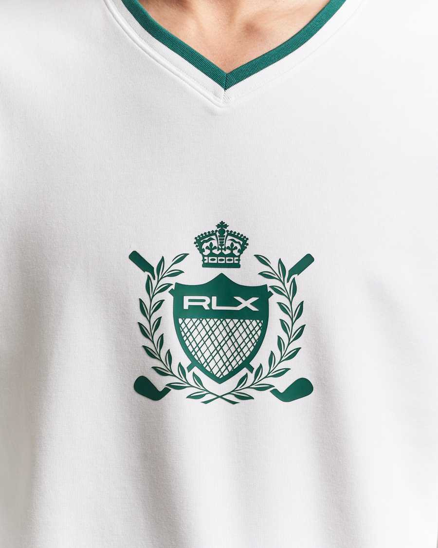 Hombres | Jerséis y prendas de punto | RLX Ralph Lauren | Active Sweatshirt Ceramic White/Kelly Green