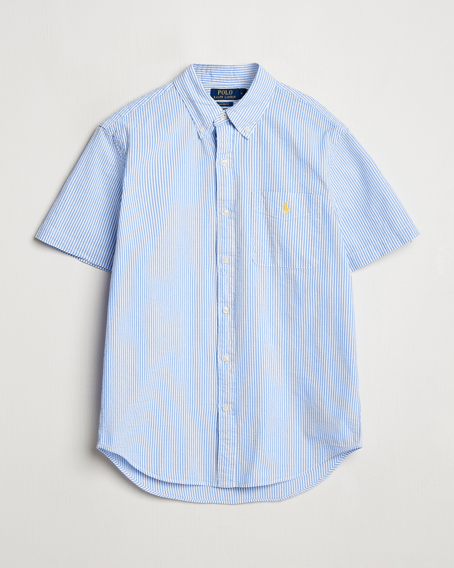 Hombres | Camisas | Polo Ralph Lauren | Seersucker Short Sleeve Striped Shirt Blue/White