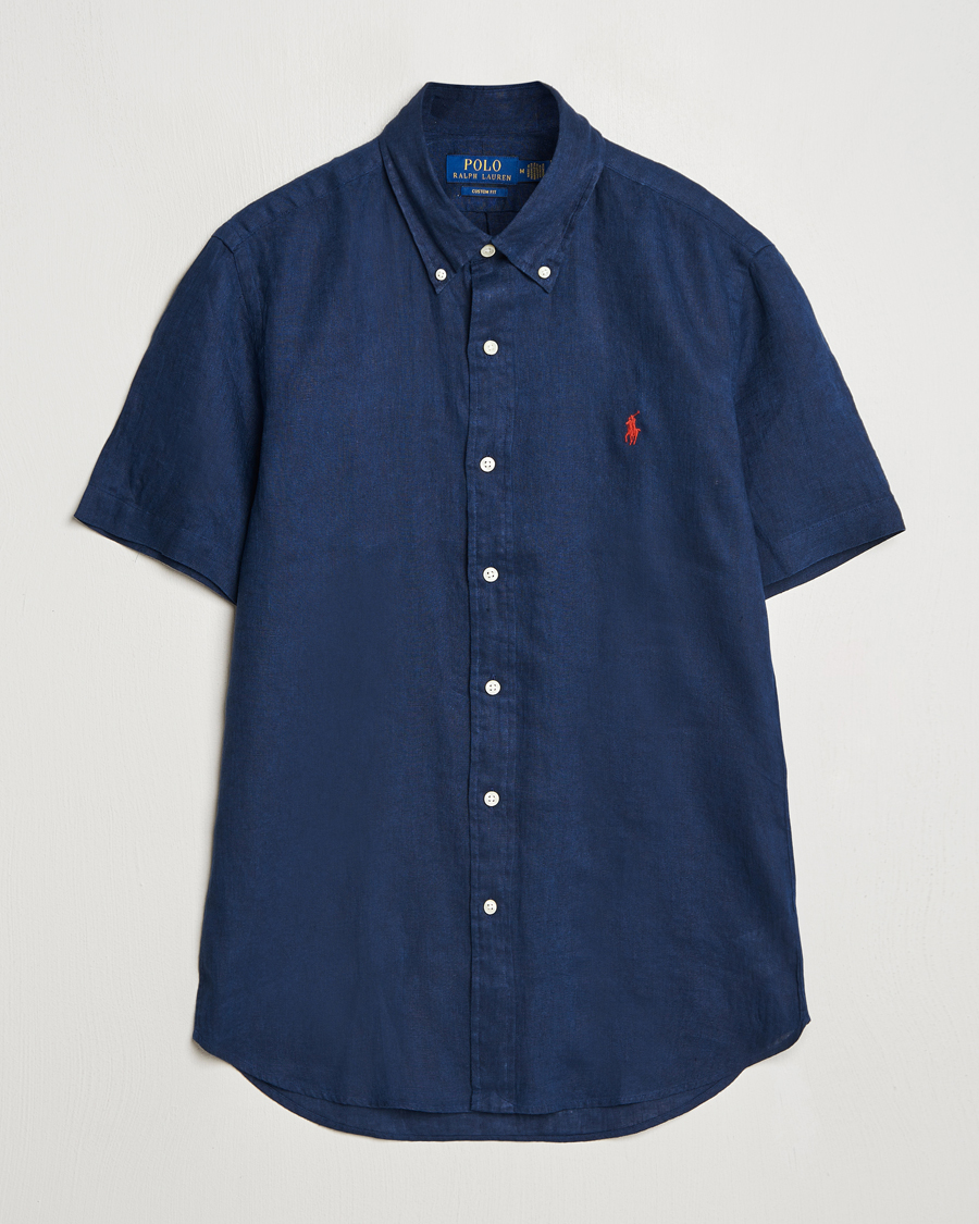 Hombres | Camisas | Polo Ralph Lauren | Short Sleeve Linen Shirt Newport Navy