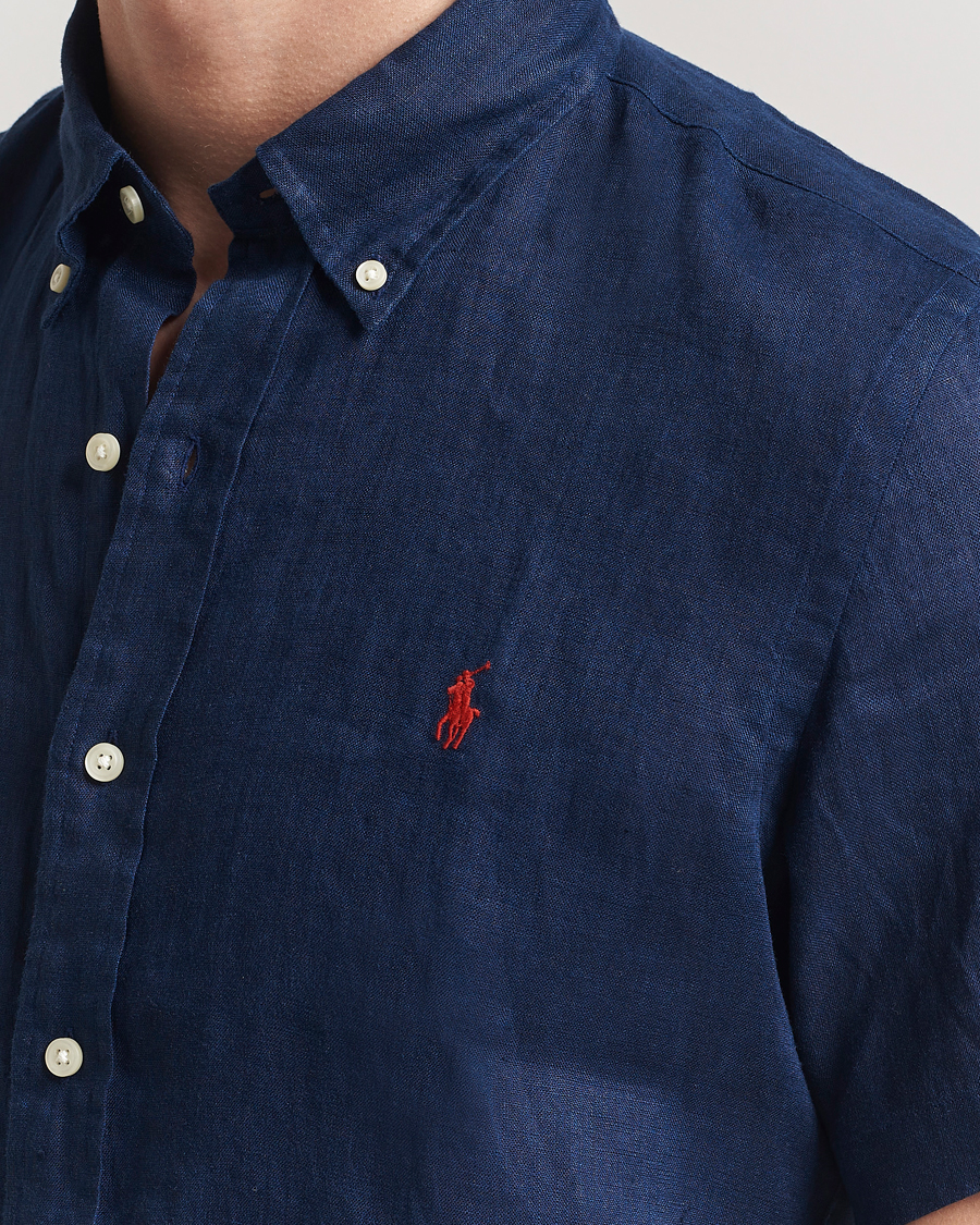 Hombres | Camisas | Polo Ralph Lauren | Short Sleeve Linen Shirt Newport Navy