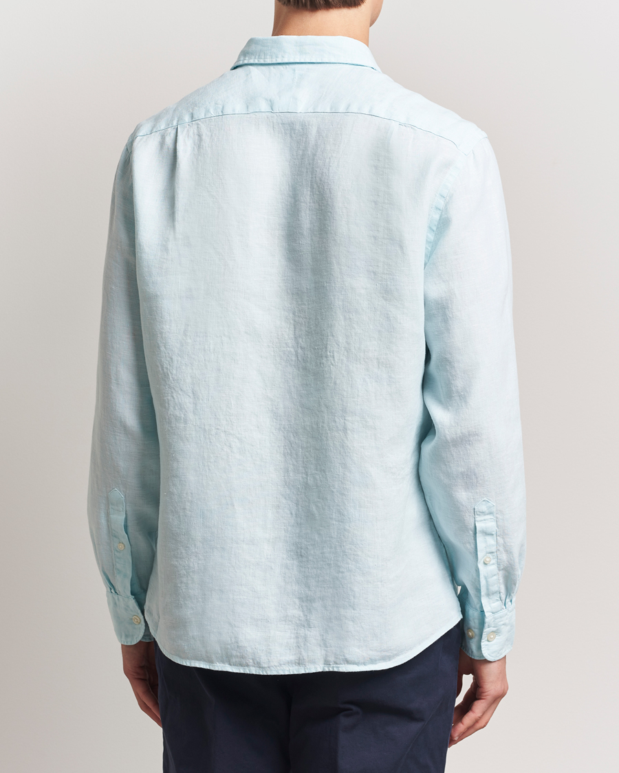 Hombres | Camisas | Charles Tyrwhitt | Pure Linen Slim Fit Shirt Aqua