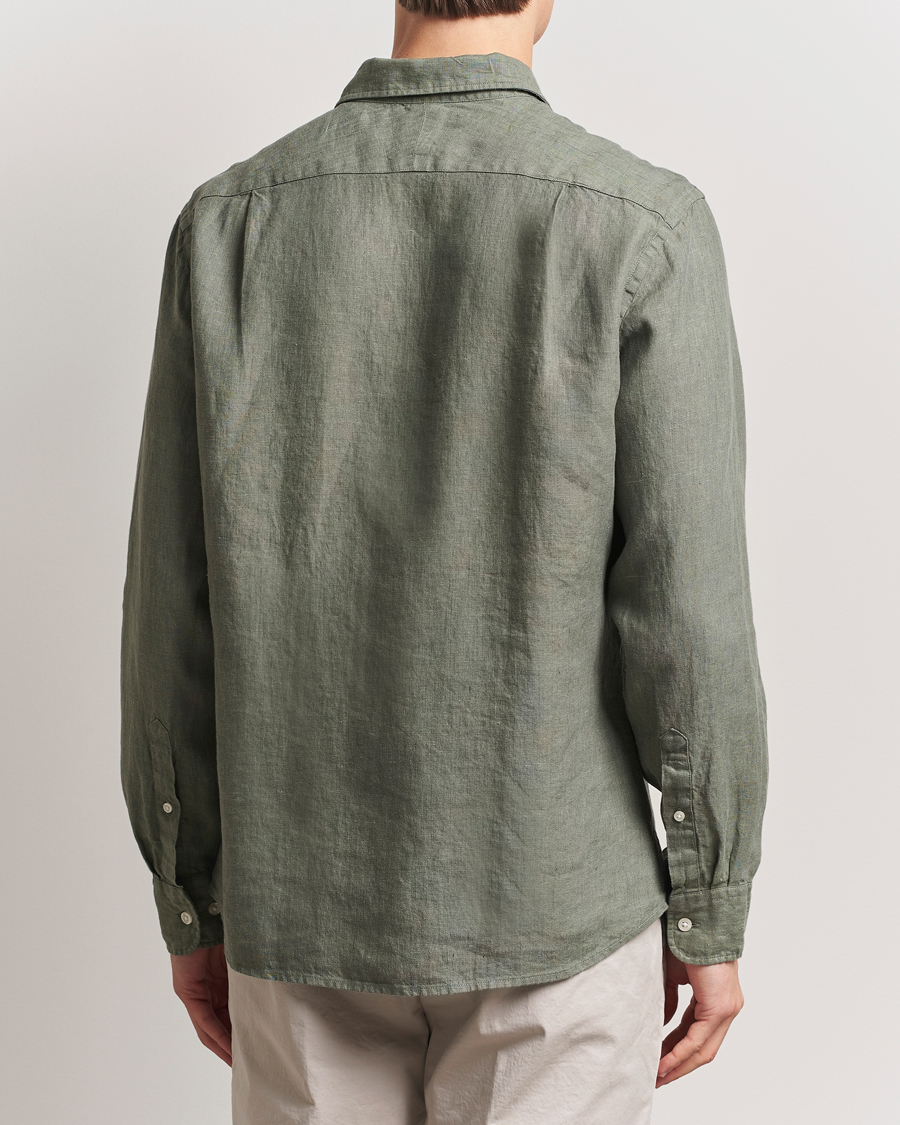 Hombres | Camisas | Charles Tyrwhitt | Pure Linen Slim Fit Shirt Olive