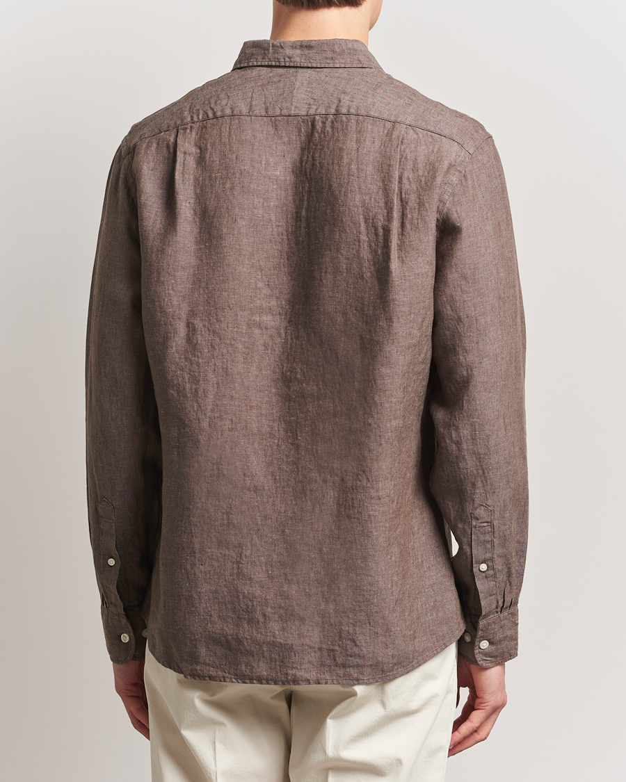 Hombres | Camisas | Charles Tyrwhitt | Pure Linen Slim Fit Shirt Mocha