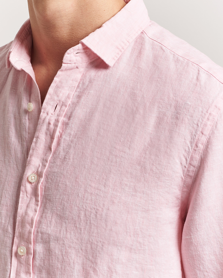 Hombres | Camisas | Charles Tyrwhitt | Pure Linen Slim Fit Shirt Pink