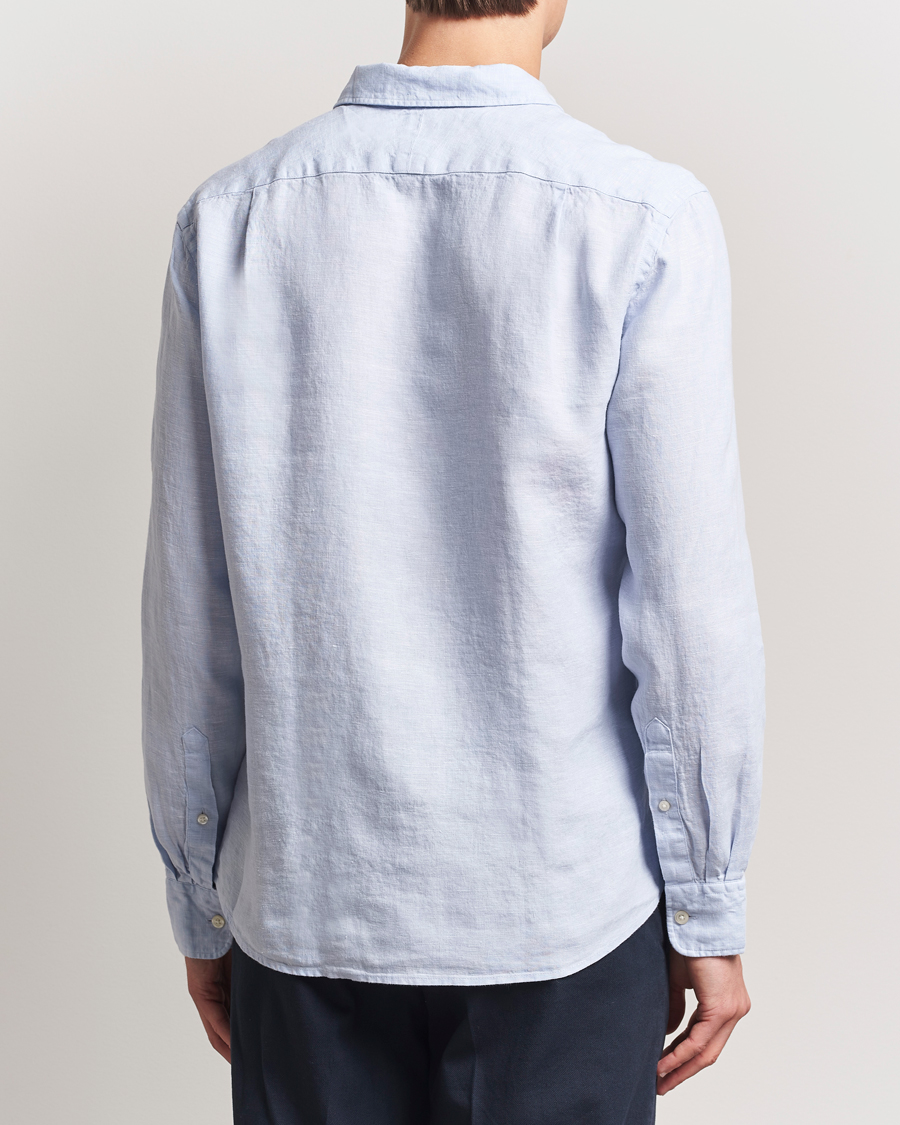 Hombres | Camisas | Charles Tyrwhitt | Pure Linen Slim Fit Shirt Sky Blue