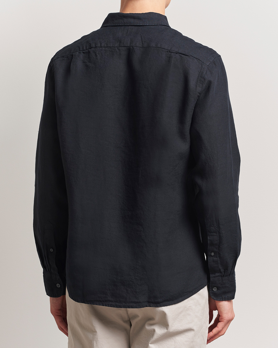 Hombres | Camisas | Charles Tyrwhitt | Pure Linen Slim Fit Shirt Black