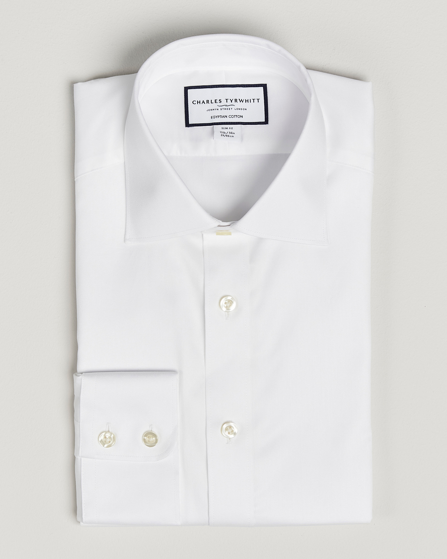 Hombres | Camisas | Charles Tyrwhitt | Egyptian Cotton Twill Shirt White