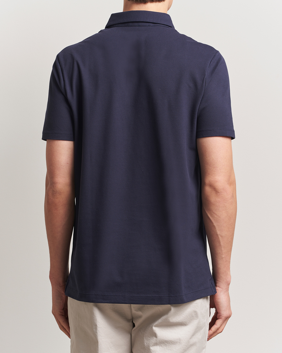 Hombres | Polos | Charles Tyrwhitt | Short Sleeve Cotton Pique Polo Navy