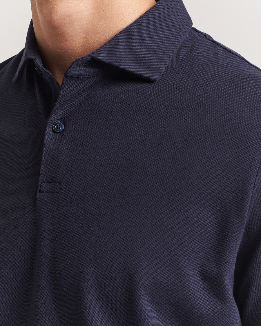Hombres | Polos | Charles Tyrwhitt | Short Sleeve Cotton Pique Polo Navy