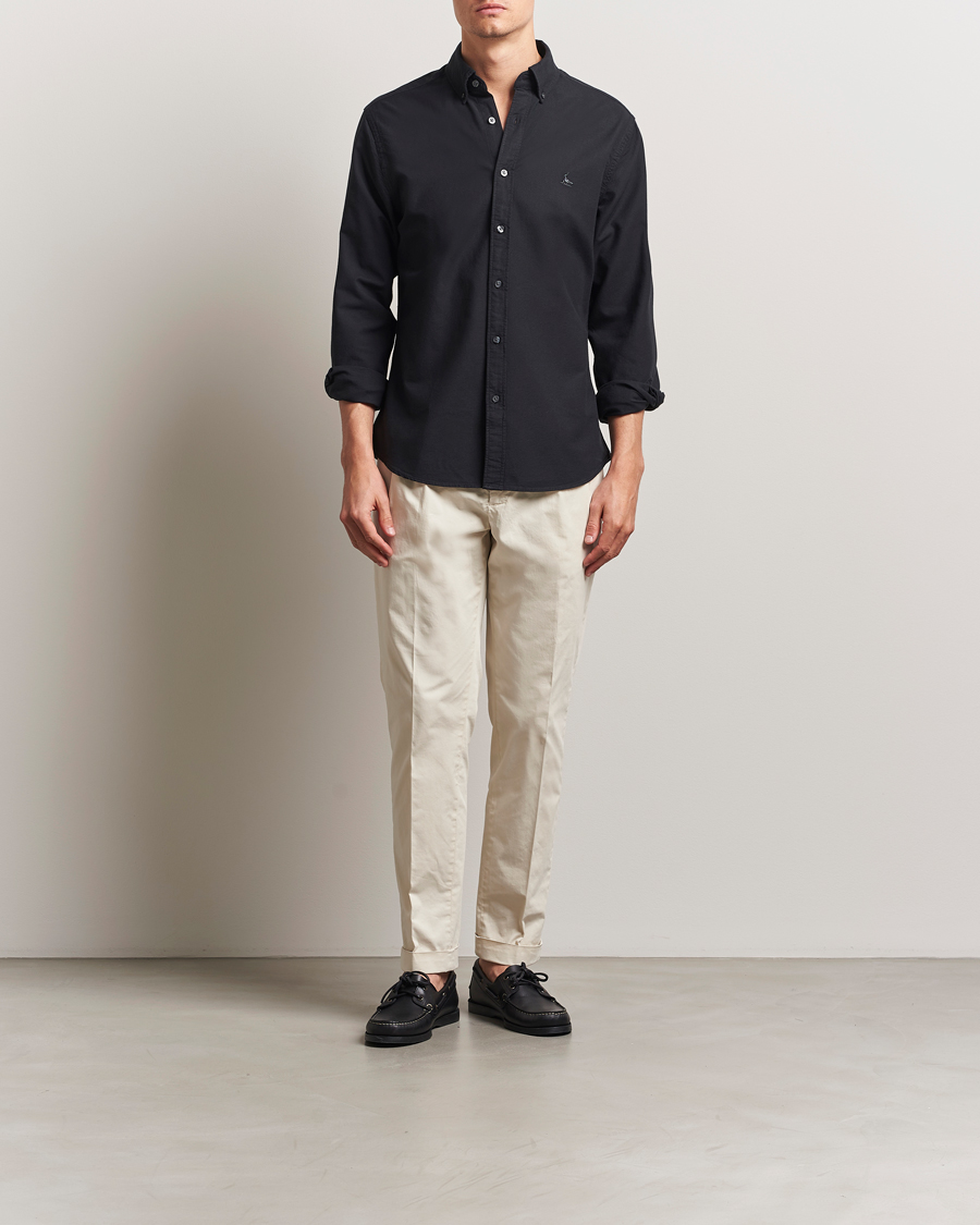 Hombres | Camisas | Charles Tyrwhitt | Button Down Stretch Oxford Shirt Black