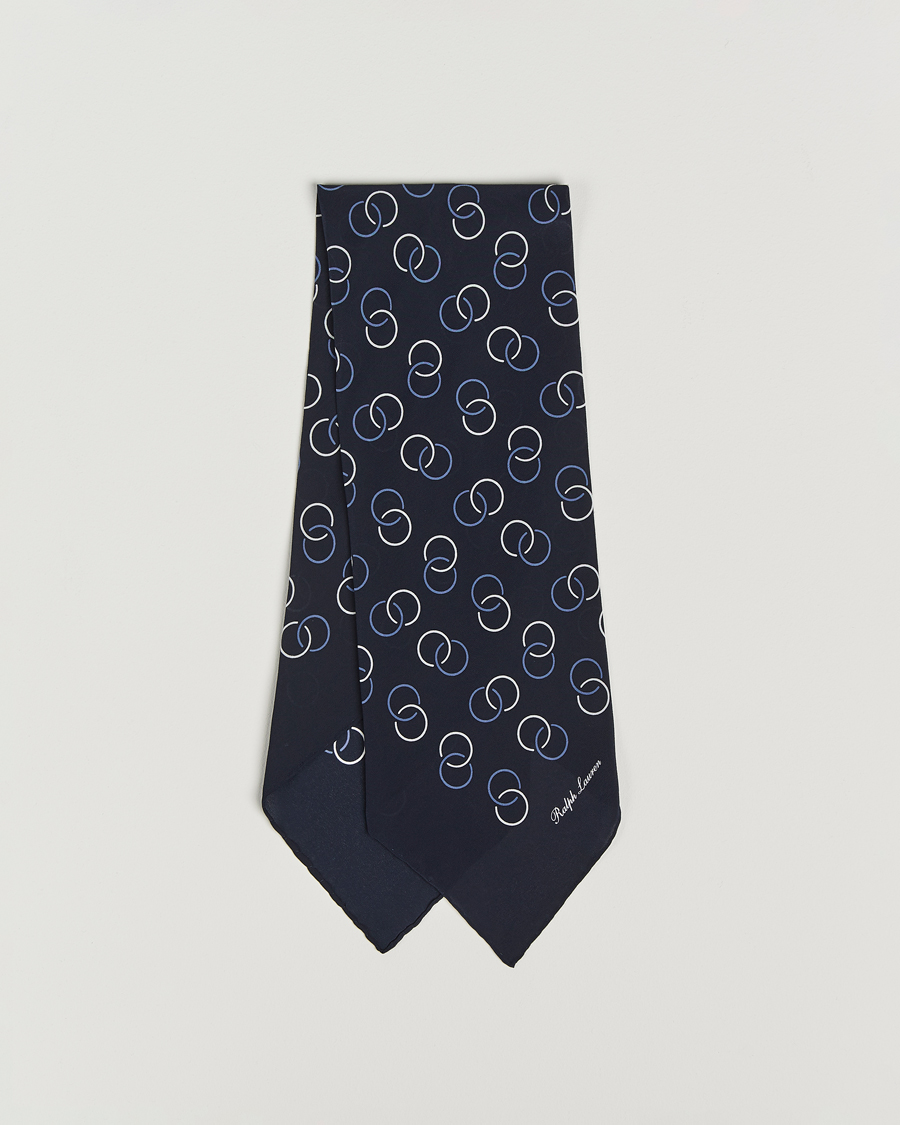 Hombres | Ralph Lauren Purple Label Linked Rings Neck Scarf Navy | Ralph Lauren Purple Label | Linked Rings Neck Scarf Navy