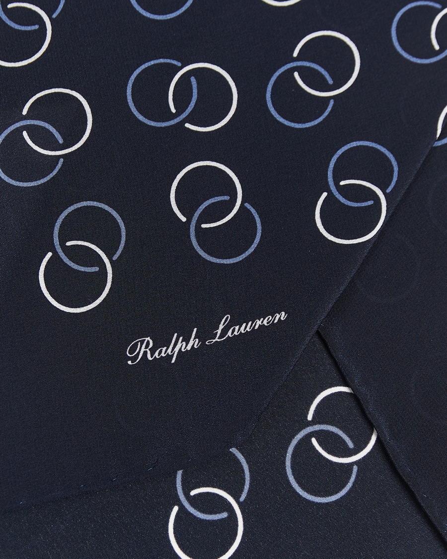 Hombres | Ralph Lauren Purple Label Linked Rings Neck Scarf Navy | Ralph Lauren Purple Label | Linked Rings Neck Scarf Navy