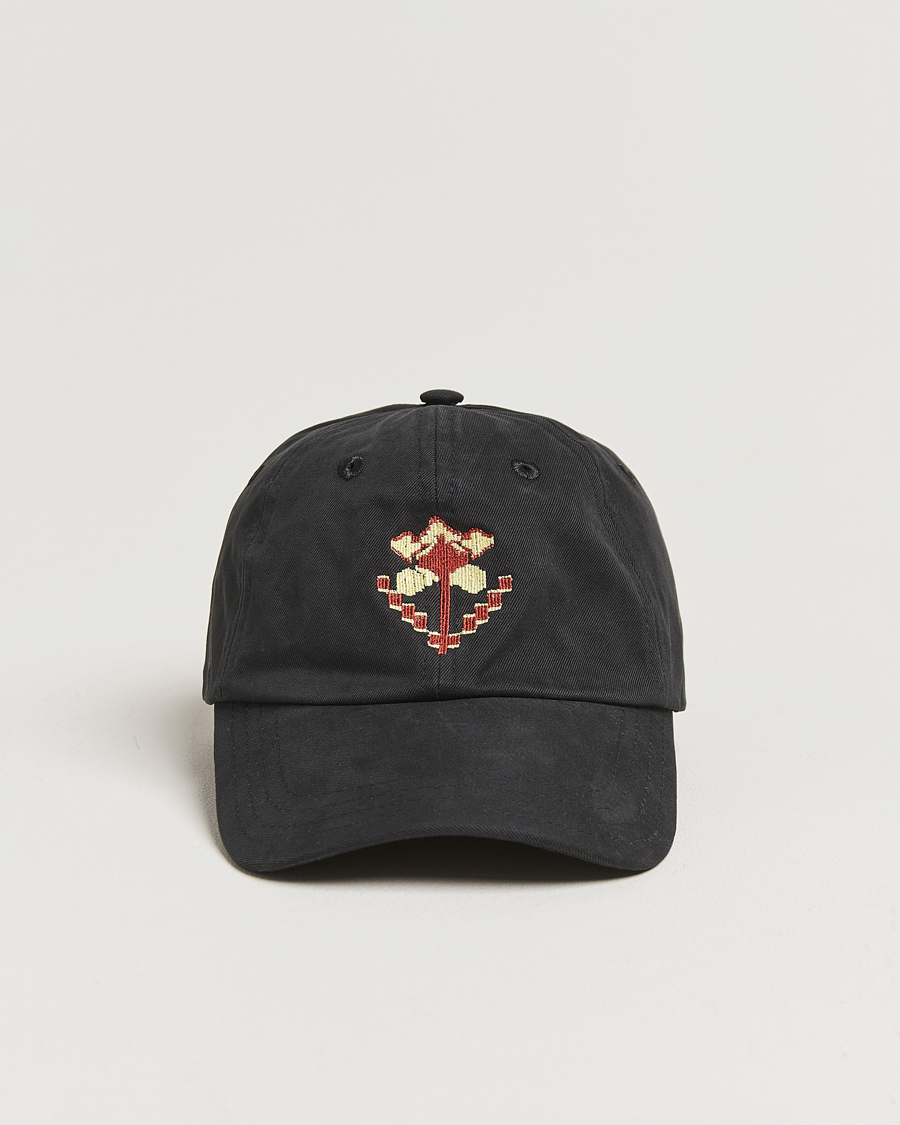 Hombres | Drake's Flower Embroidered Cap Black | Drake's | Flower Embroidered Cap Black