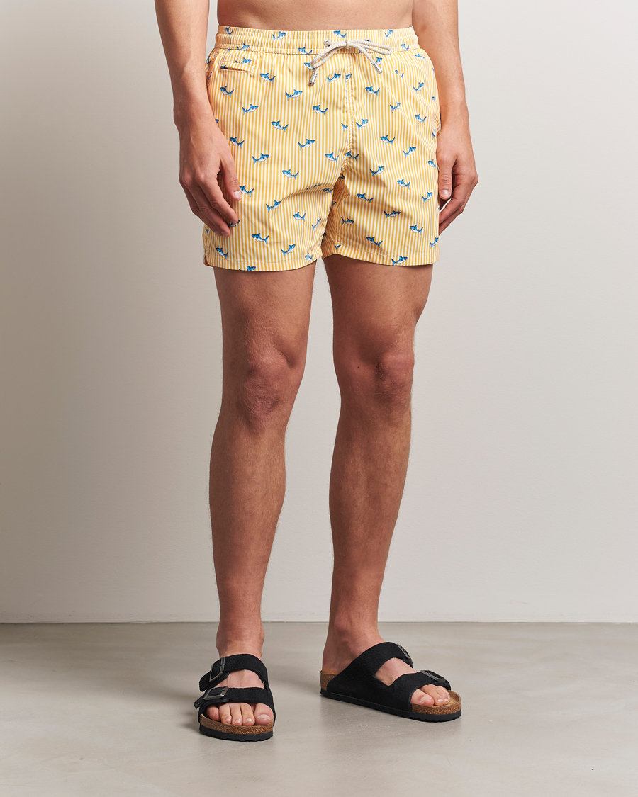 Hombres | Bañadores | MC2 Saint Barth | Printed Swim Shorts Yellow Malie Stripes