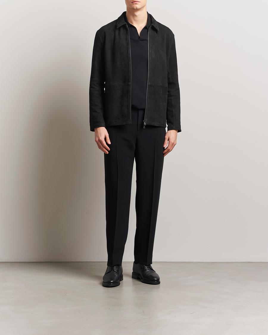 Hombres | Abrigos y chaquetas | J.Lindeberg | Jonah Suede Overshirt Black