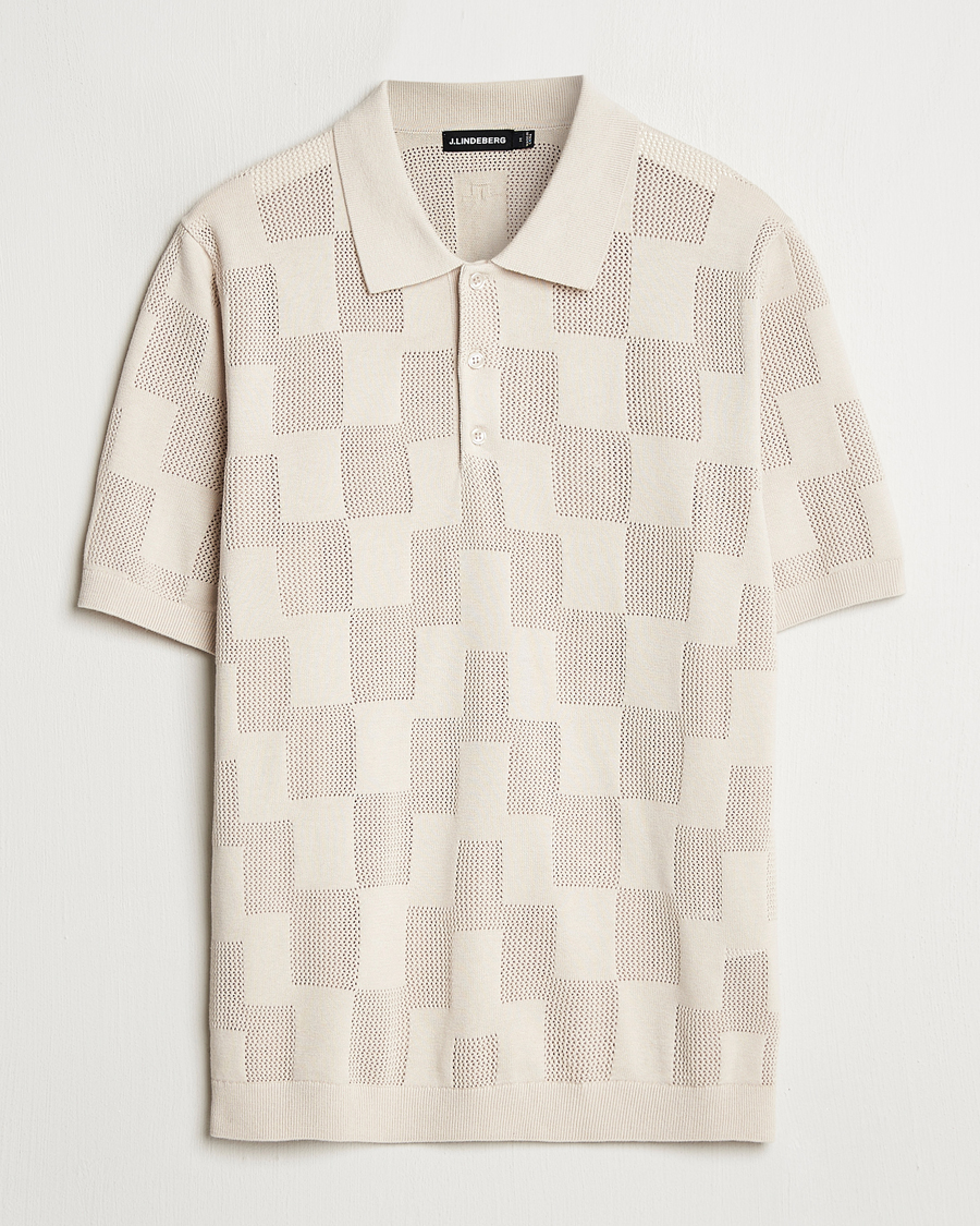 Hombres | Polos | J.Lindeberg | Reymond Stacked Bridge Polo Moonbeam