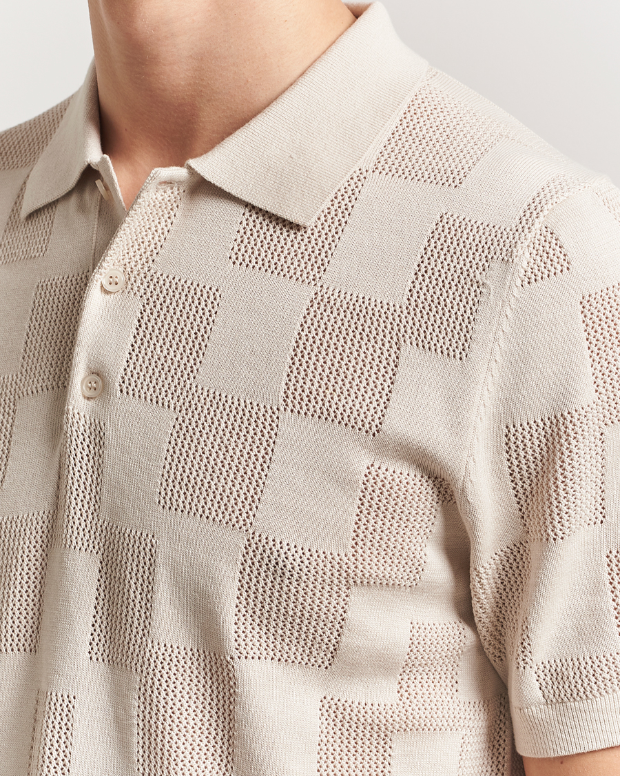 Hombres | Polos | J.Lindeberg | Reymond Stacked Bridge Polo Moonbeam