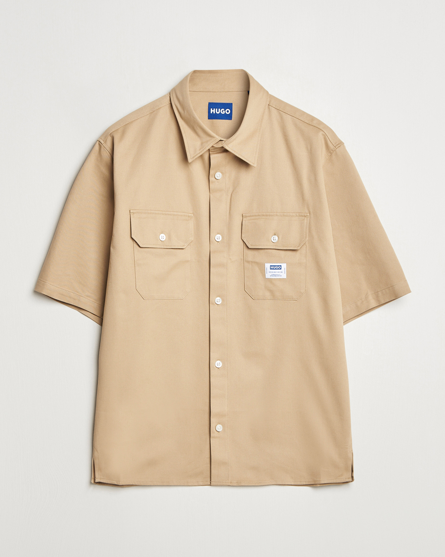 Hombres | Camisas | HUGO | Ekyno Short Sleeve Shirt Medium Beige
