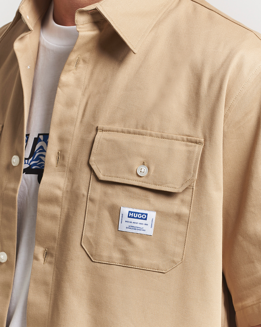 Hombres | Camisas | HUGO | Ekyno Short Sleeve Shirt Medium Beige