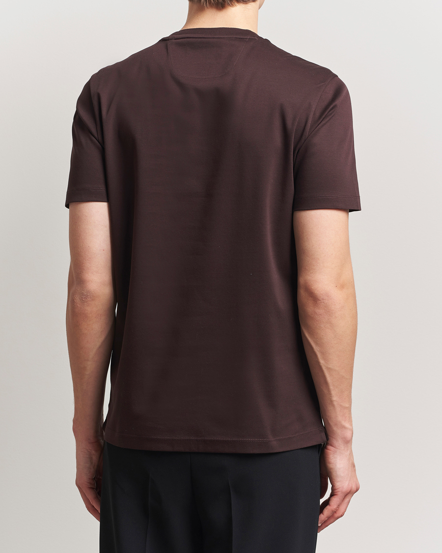 Hombres | Camisetas | BOSS CAMEL | Tesar Cotton Knitted T-Shirt Dark Brown
