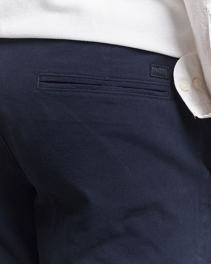 Hombres | Pantalones cortos | BOSS BLACK | Slice Structured Cotton Shorts Dark Blue