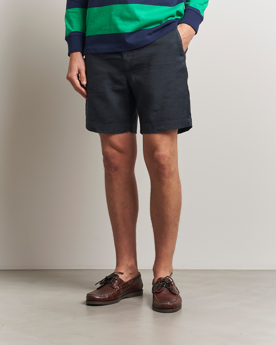 Hombres | Pantalones cortos | Morris | Fenix Linen/Cotton Shorts Blue