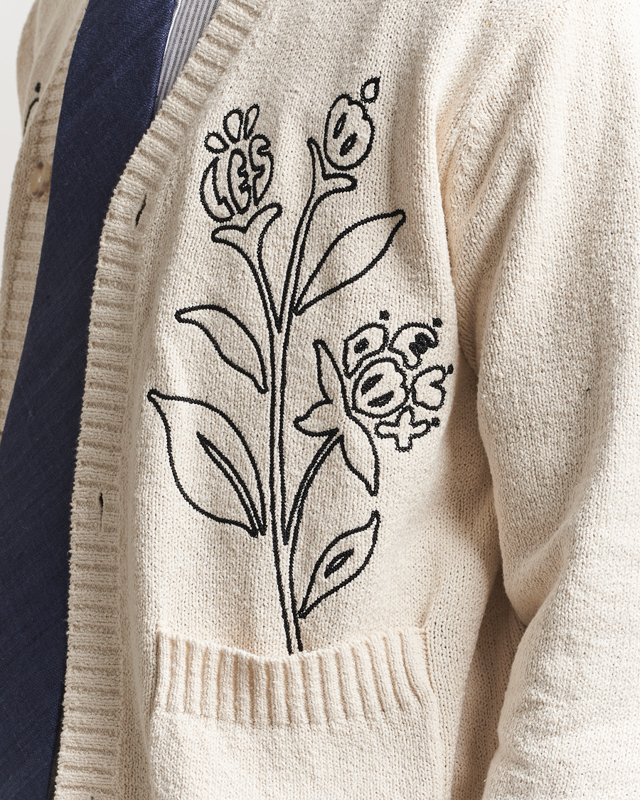 Hombres | Jerséis y prendas de punto | LES DEUX | Brad Embroidery Cardigan Ivory