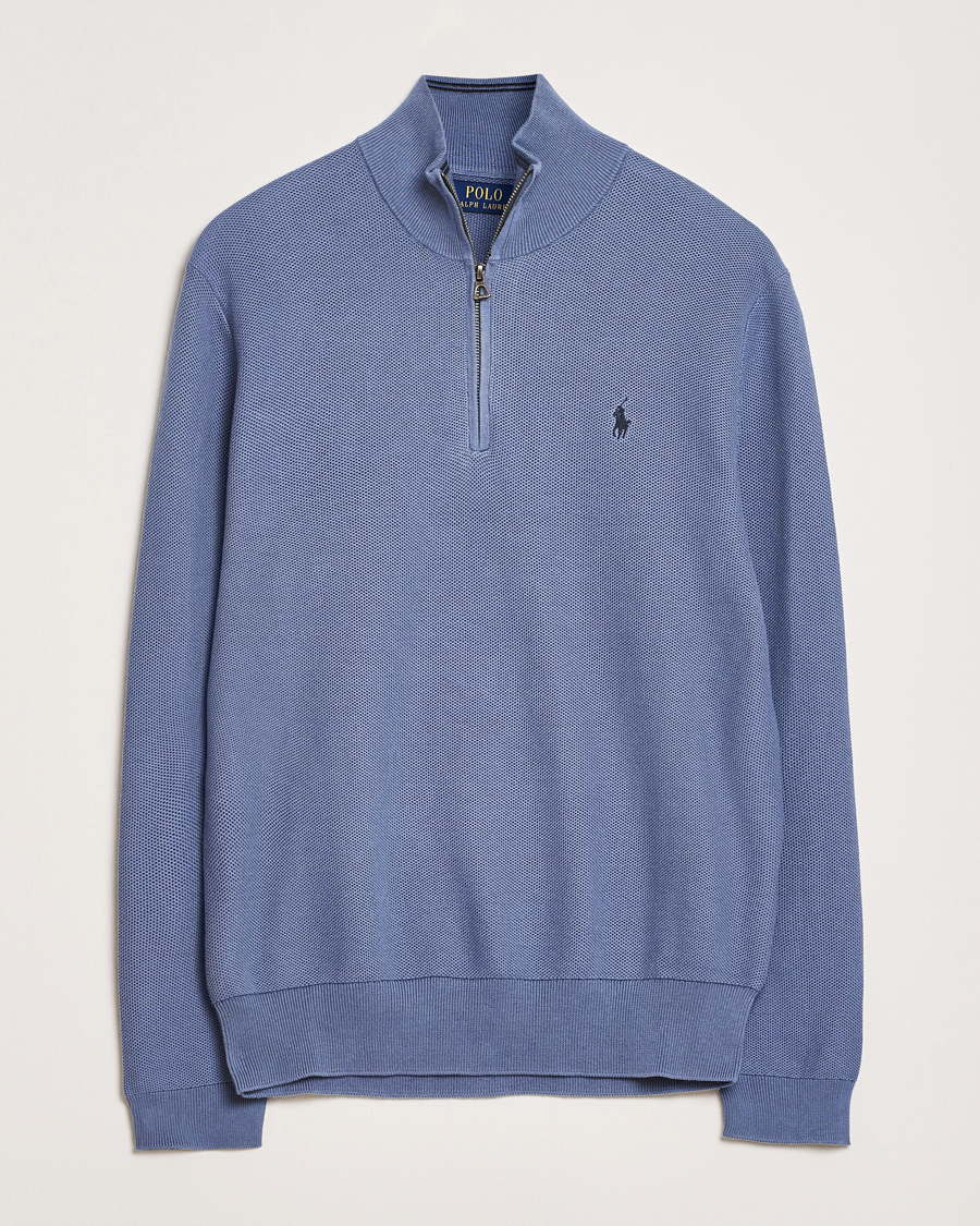 Hombres | Jerséis y prendas de punto | Polo Ralph Lauren | Half Zip Cotton Pullover Capri Blue