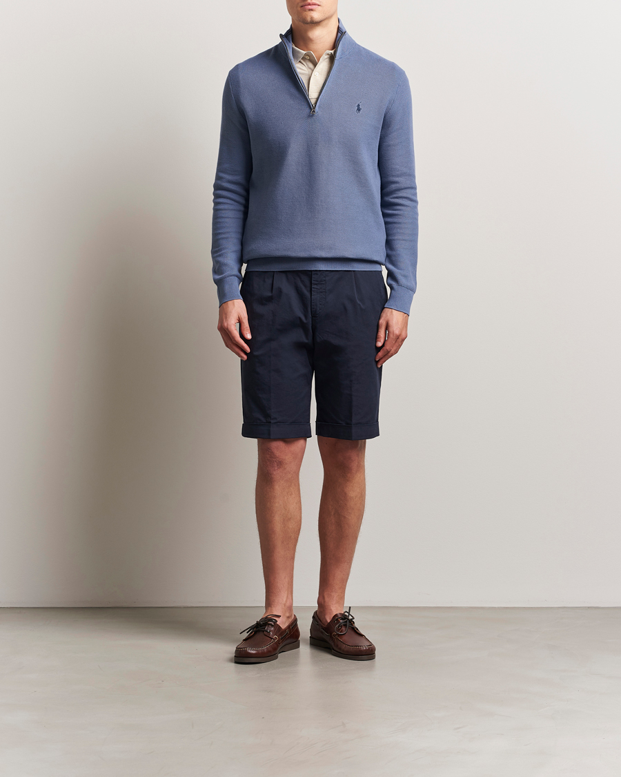 Hombres | Jerséis y prendas de punto | Polo Ralph Lauren | Half Zip Cotton Pullover Capri Blue