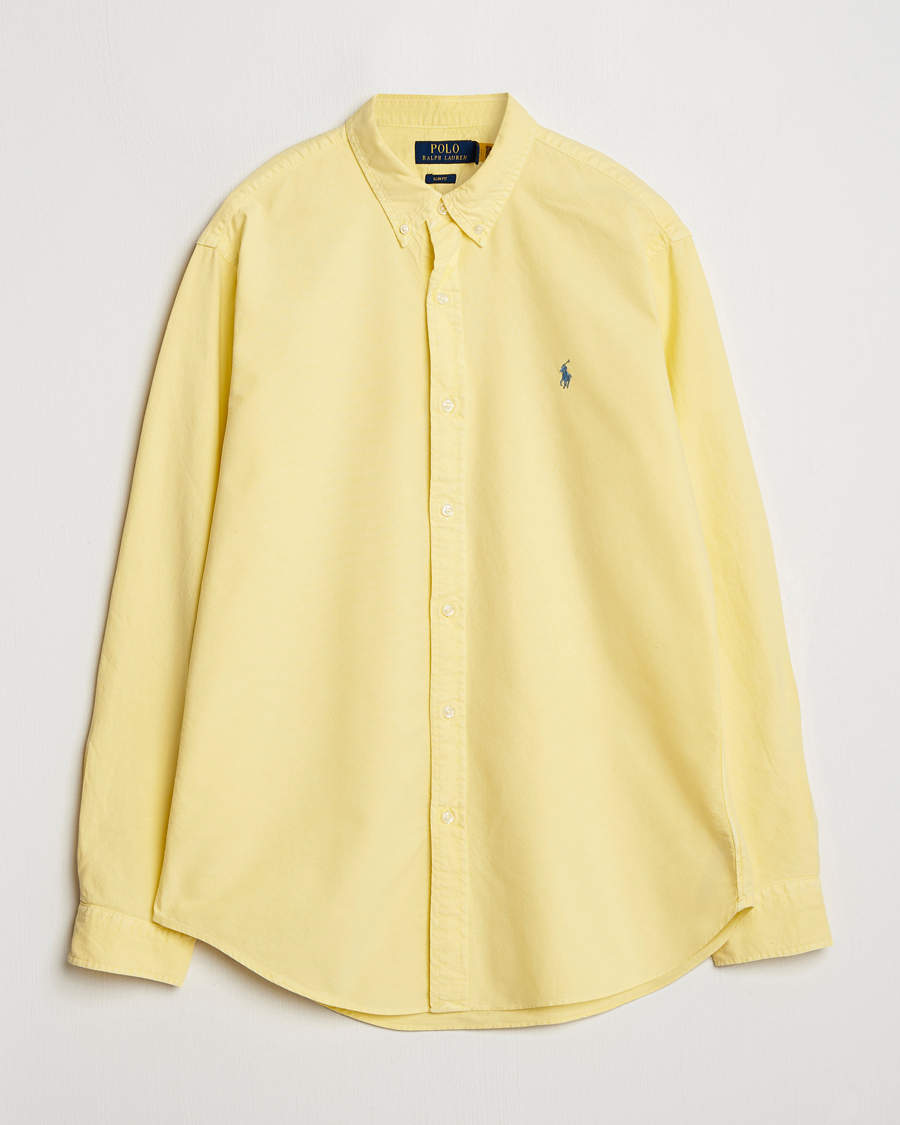 Hombres | Camisas | Polo Ralph Lauren | Slim Fit Garment Dyed Oxford Shirt Wicket Yellow