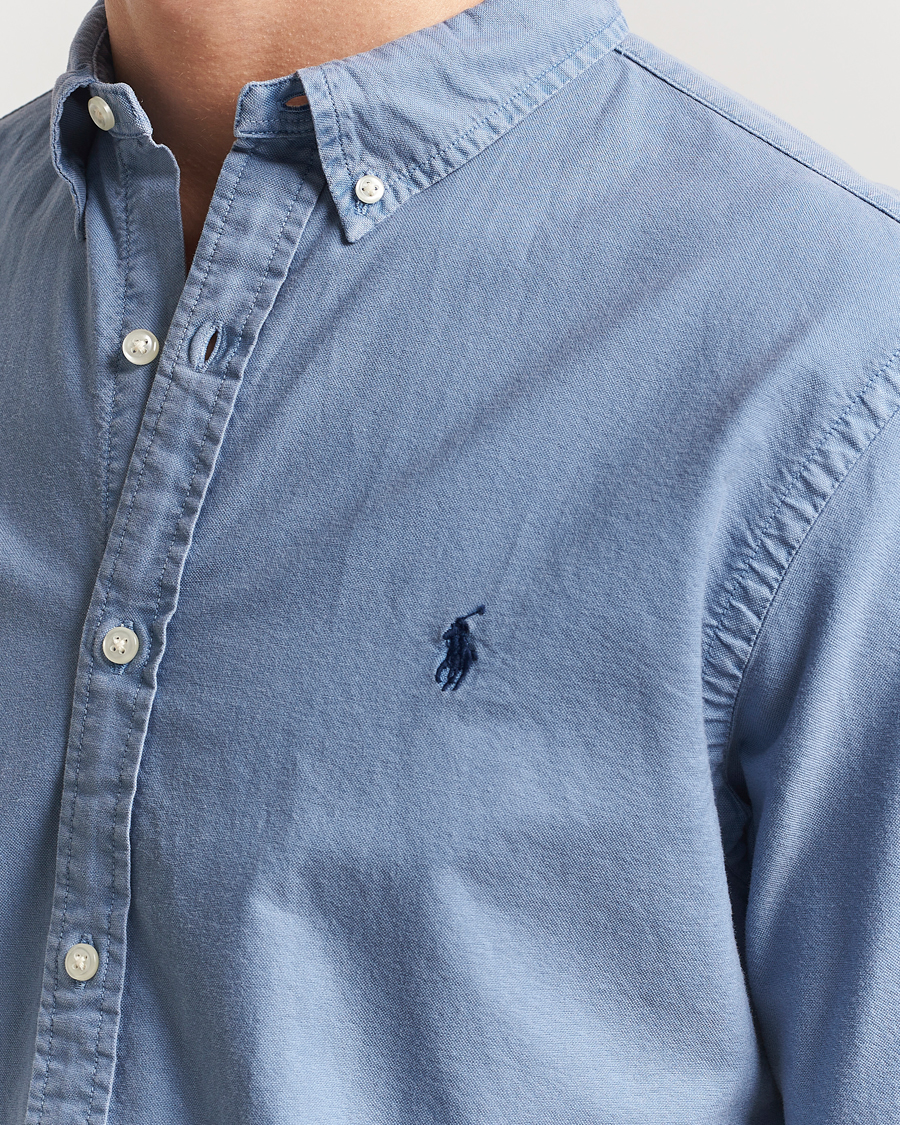 Hombres | Camisas | Polo Ralph Lauren | Slim Fit Garment Dyed Oxford Shirt Channel Blue