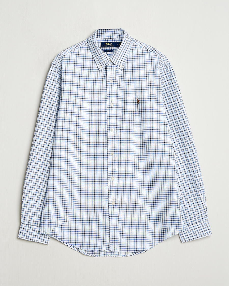 Hombres | Camisas | Polo Ralph Lauren | Custom Fit Checked Oxford Shirt White/Blue Multi
