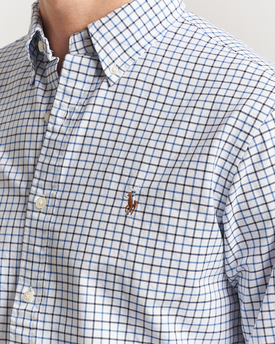 Hombres | Camisas | Polo Ralph Lauren | Custom Fit Checked Oxford Shirt White/Blue Multi