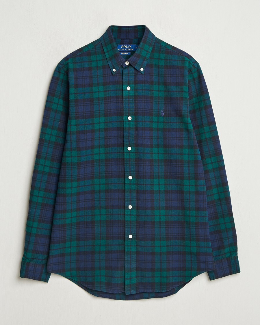 Hombres | Camisas | Polo Ralph Lauren | Custom Fit Checked Oxford Shirt Navy/Green Multi
