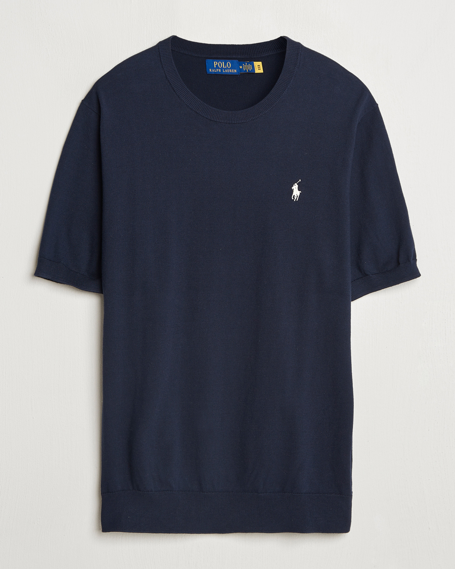 Hombres | Camisetas | Polo Ralph Lauren | Knitted Short Sleeve T-Shirt Hunter Navy
