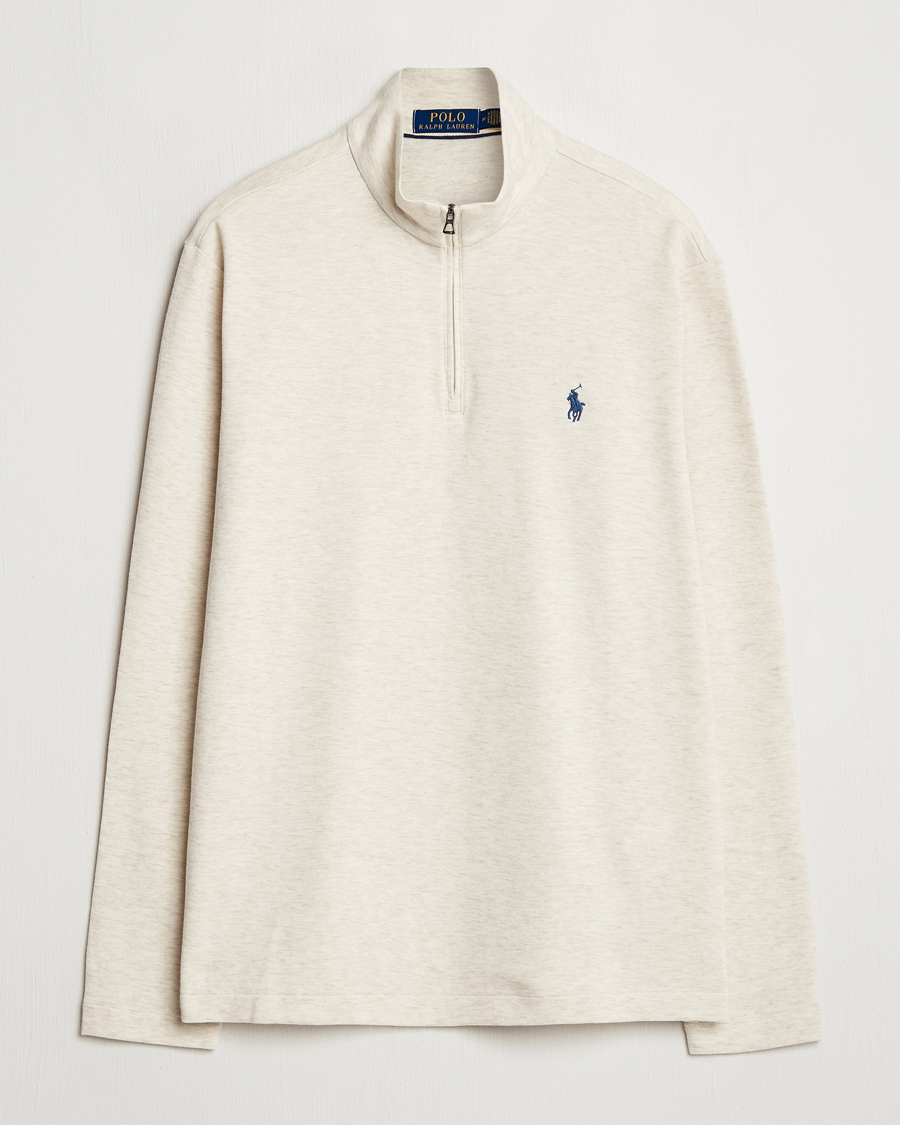 Hombres | Jerséis y prendas de punto | Polo Ralph Lauren | Cotton/Nylon Half Zip Chalk Heather
