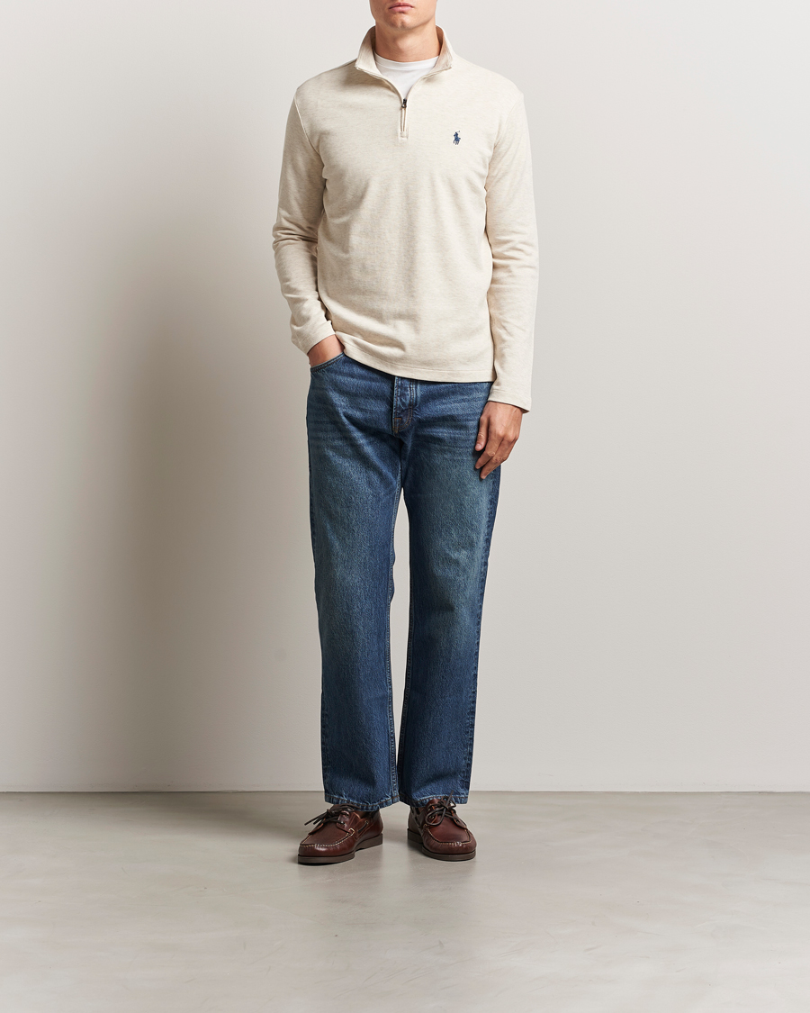 Hombres | Jerséis y prendas de punto | Polo Ralph Lauren | Cotton/Nylon Half Zip Chalk Heather