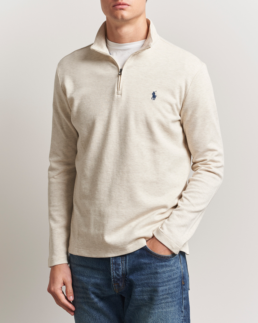 Hombres | Jerséis y prendas de punto | Polo Ralph Lauren | Cotton/Nylon Half Zip Chalk Heather