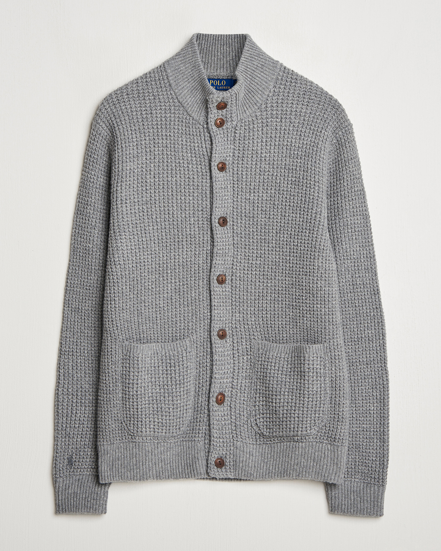 Hombres | Jerséis y prendas de punto | Polo Ralph Lauren | Cotton/Wool Button Cardigan Fawn Grey Heather