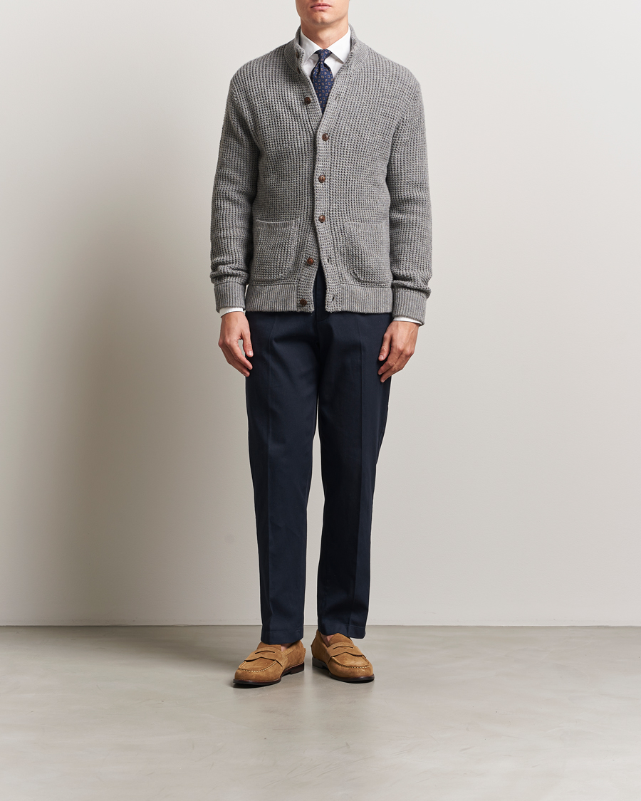 Hombres | Jerséis y prendas de punto | Polo Ralph Lauren | Cotton/Wool Button Cardigan Fawn Grey Heather