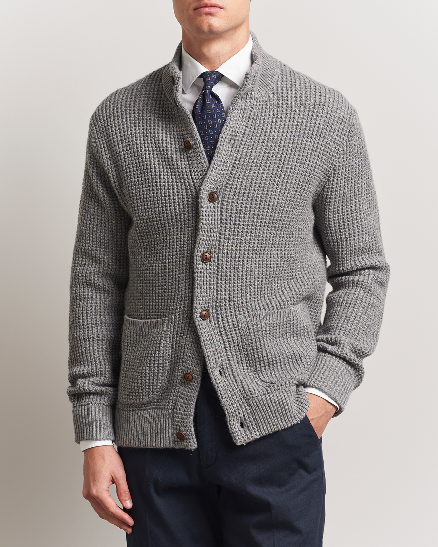 Hombres | Jerséis y prendas de punto | Polo Ralph Lauren | Cotton/Wool Button Cardigan Fawn Grey Heather