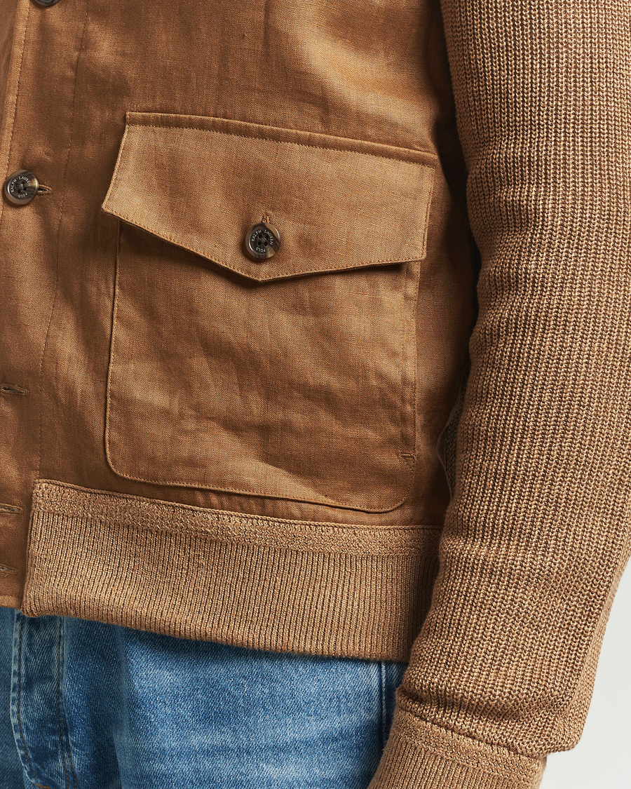 Hombres | Jerséis y prendas de punto | Polo Ralph Lauren | Linen Skeet Jacket Brown Linen Combo