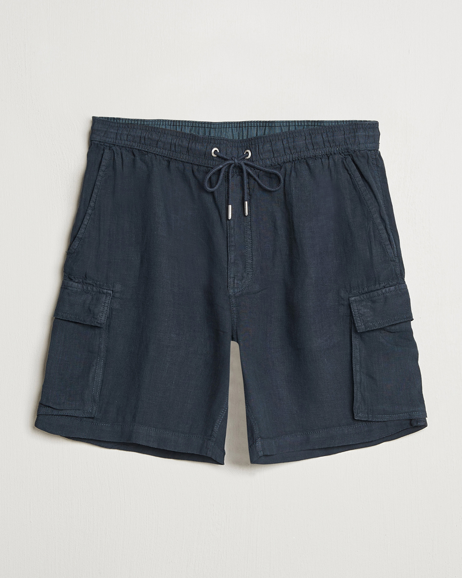 Hombres | Pantalones cortos | GANT | Regular Fit Linen Cargo Shorts Darkened Navy