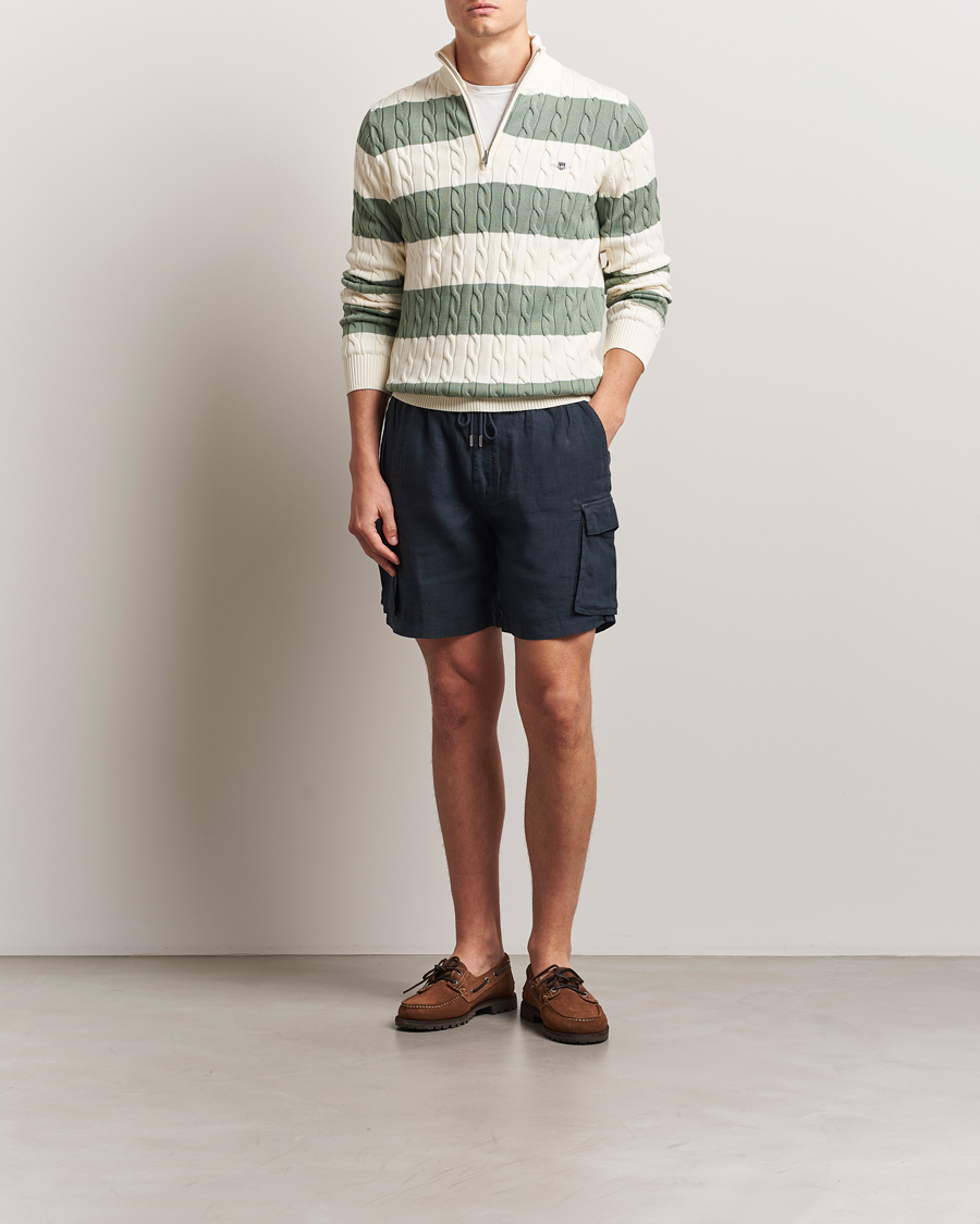 Hombres | Pantalones cortos | GANT | Regular Fit Linen Cargo Shorts Darkened Navy