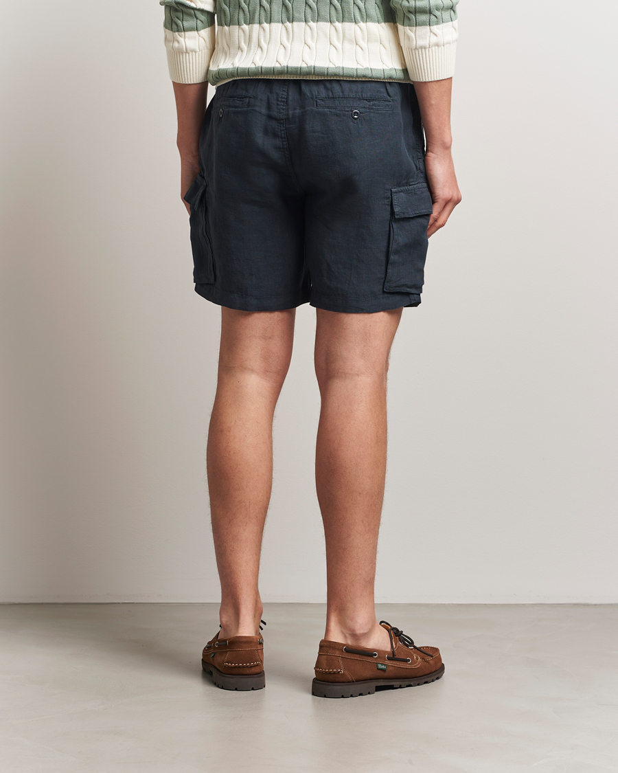 Hombres | Pantalones cortos | GANT | Regular Fit Linen Cargo Shorts Darkened Navy