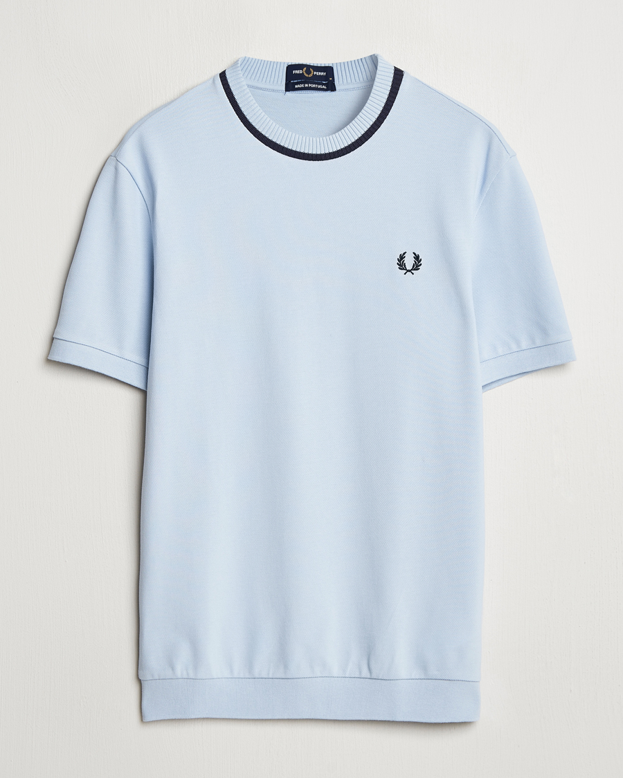 Hombres | Camisetas | Fred Perry | Pique Crew Neck T-Shirt Light Smoke