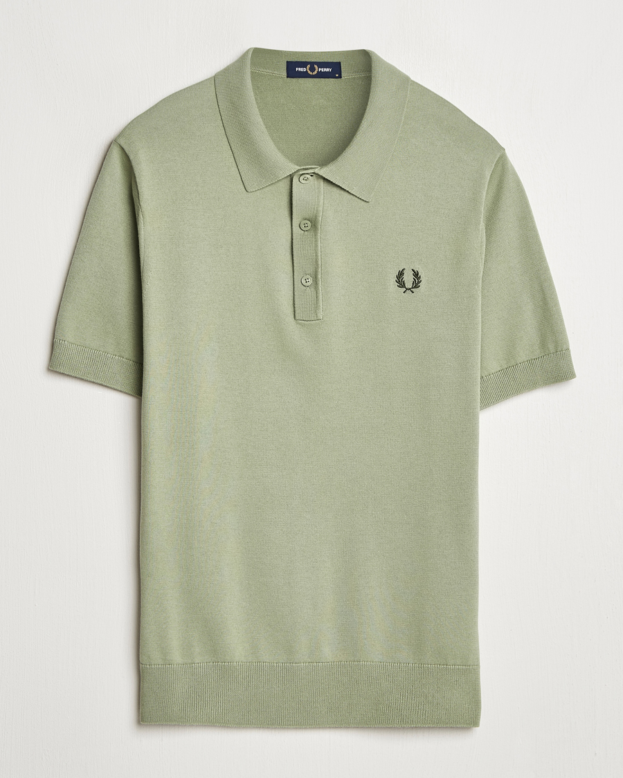 Hombres | Polos | Fred Perry | Cotton Knitted Polo Olive Mint