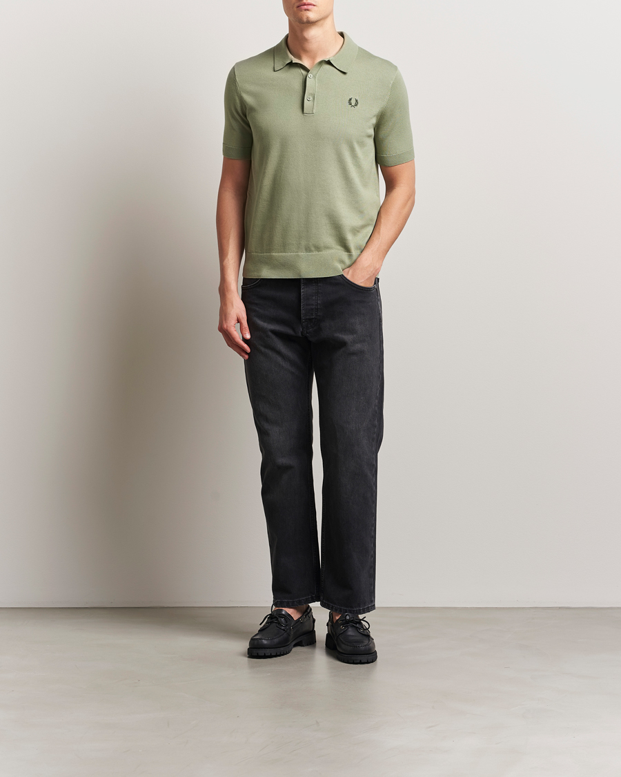 Hombres | Polos | Fred Perry | Cotton Knitted Polo Olive Mint